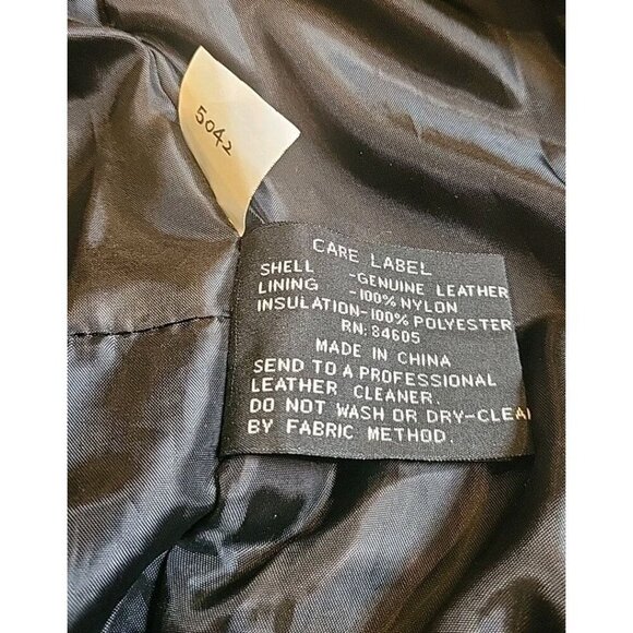 Vintage Burks Bay Leather Bomber Jacket Mens Large Black Member's Edition - Picture 8 of 10